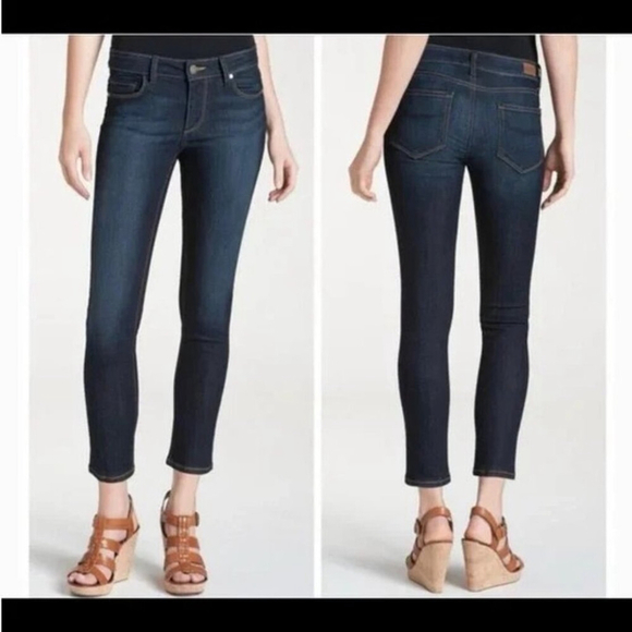 Paige Kylie Cropped Jeans Blue Dark Wash Size 24 - Picture 2 of 9